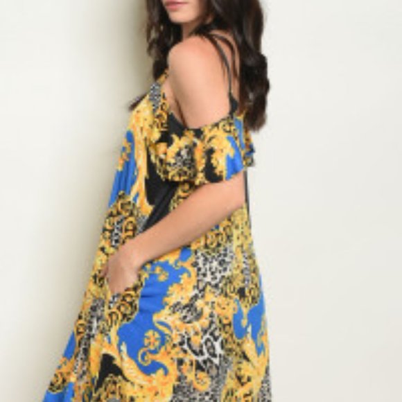 Knit Cold Shoulder Print Dress - Picture 2 of 5